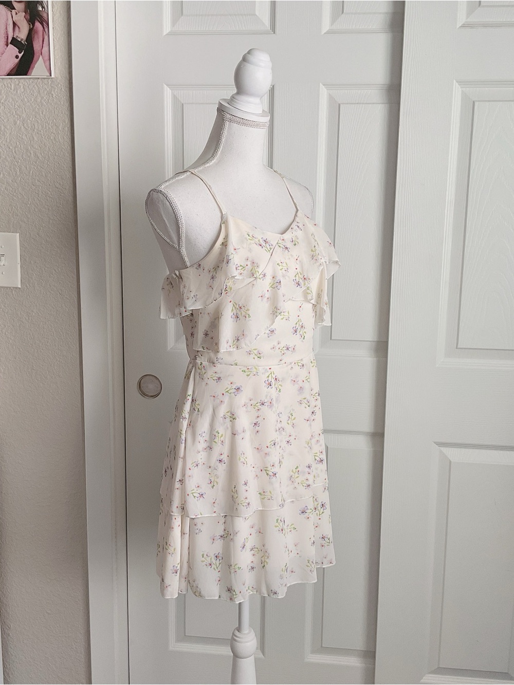 Cream Floral Ruffle Sundress - Picture 3 of 6